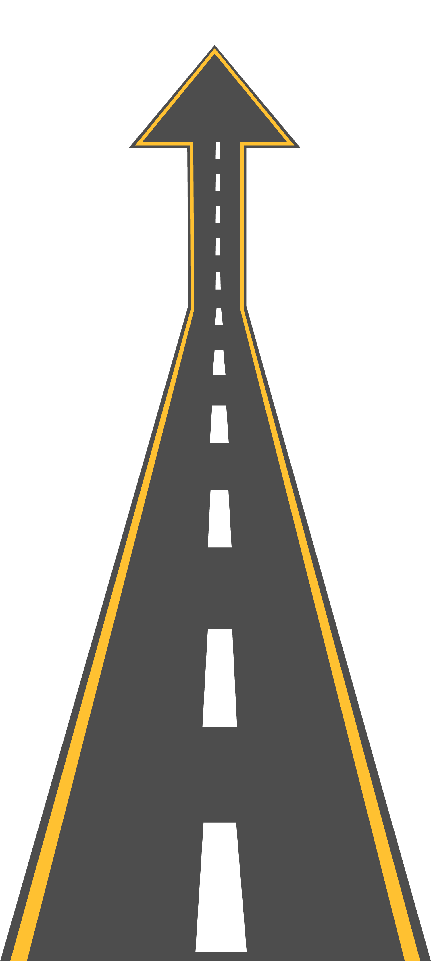 Road with an arrow on top